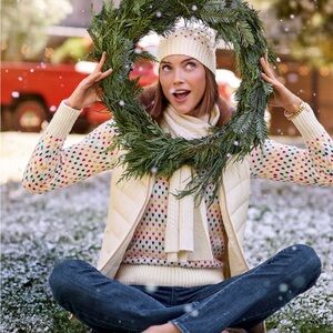 Colorful Polka Dot Crew Neck Sweater